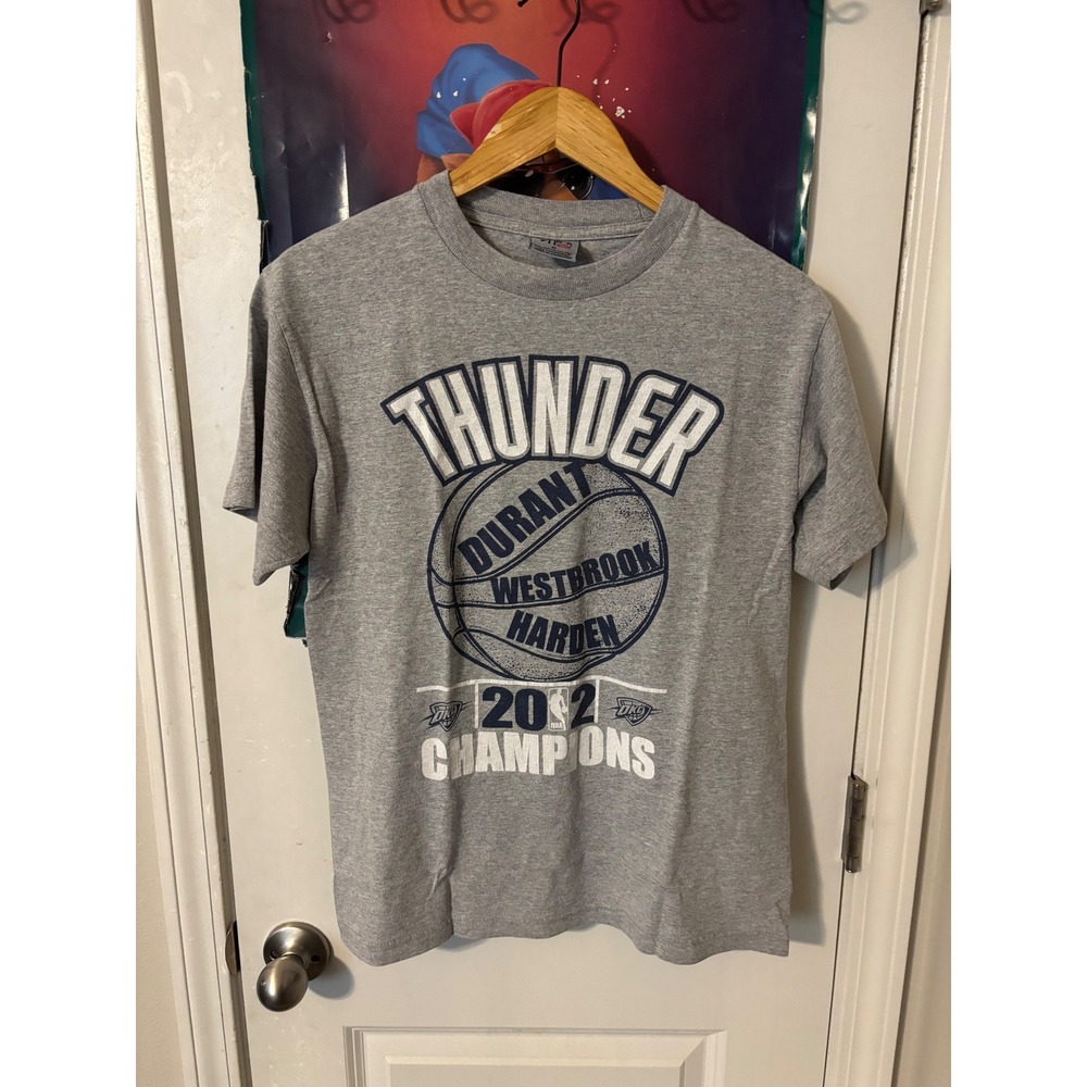 Shaka Active OKC Thunder 2012 Champions T-Shirt Durant Westbrook Harden Gray M